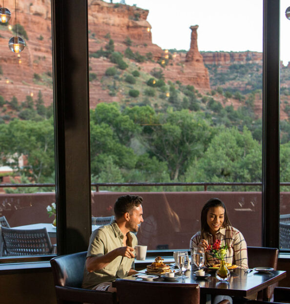 breakfast with a red rock view, 2 guests