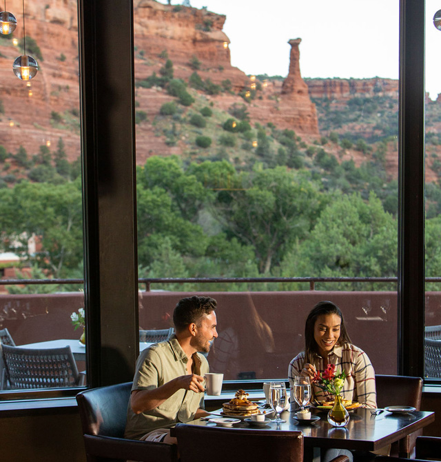 breakfast with a red rock view, 2 guests