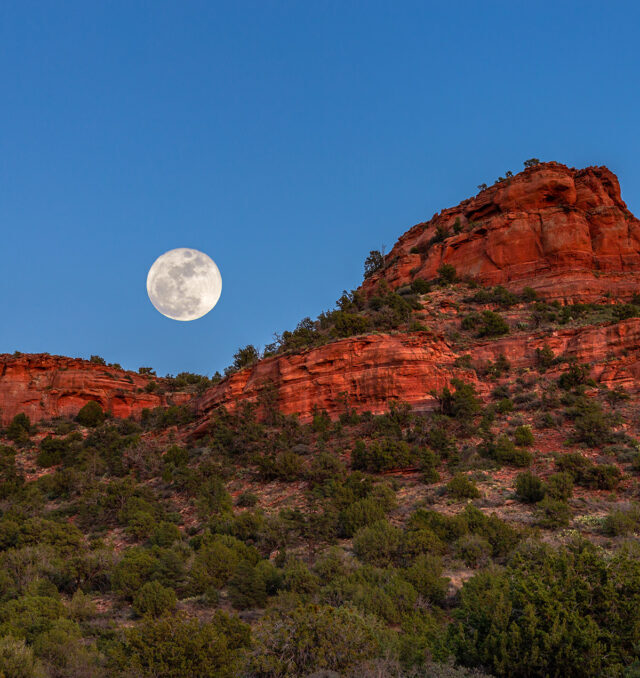 Full Moon over red rocks