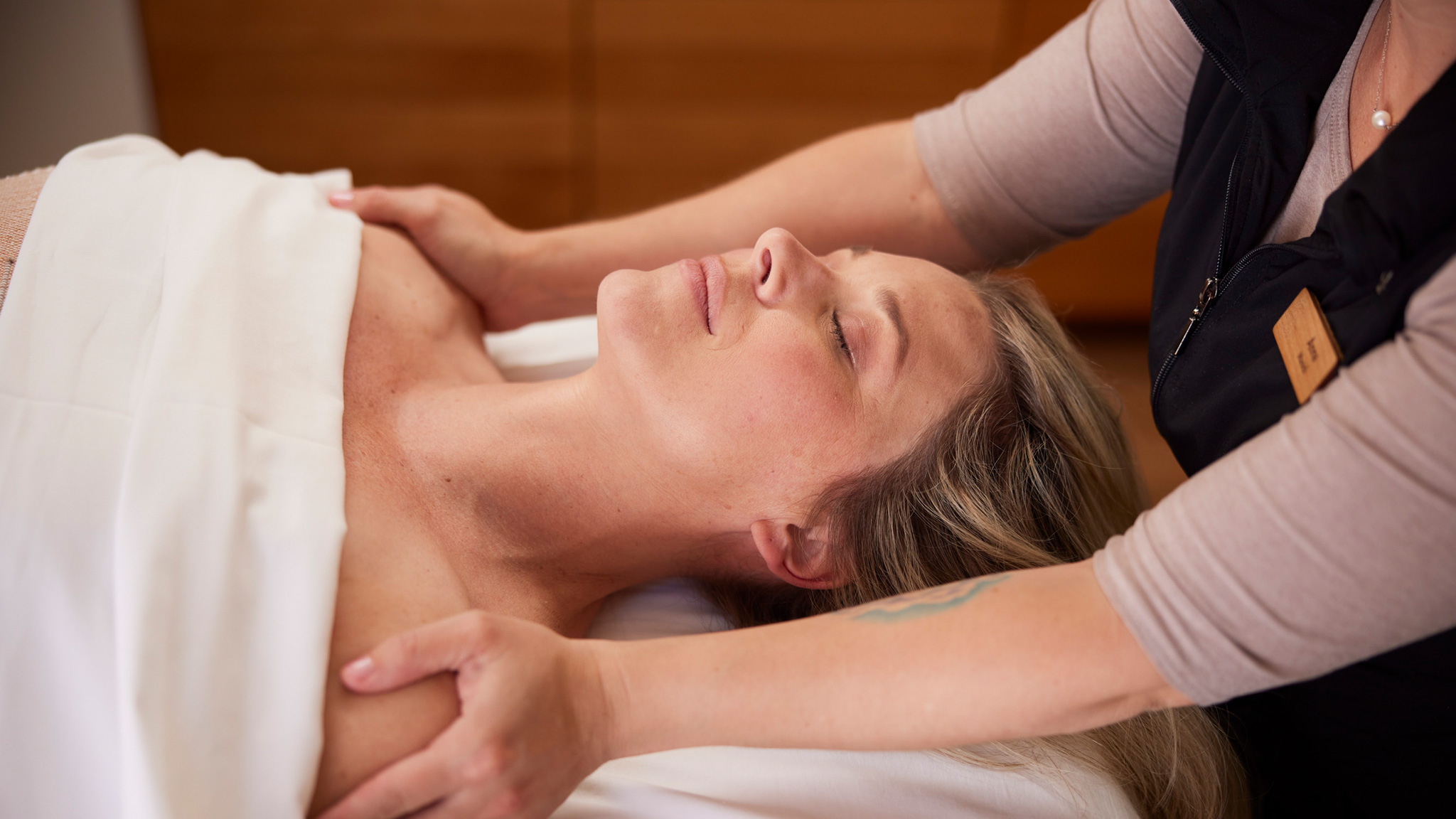 woman on massage table