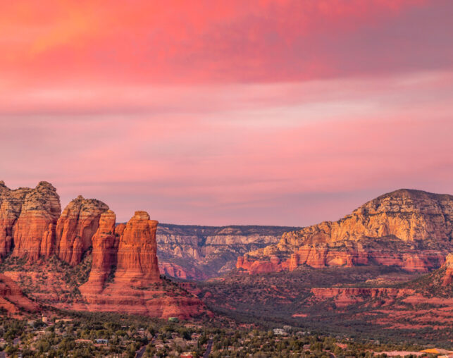 pink skies in sedona