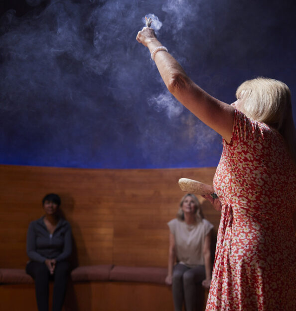 meditation in crystal grotto at Mii amo