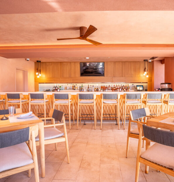 The Edge restaurant dining area and bar