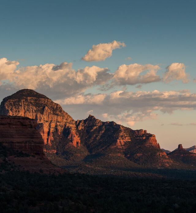 sunset on the red rocks